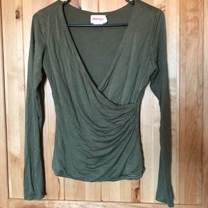 Sexy long sleeve v-neck knit top